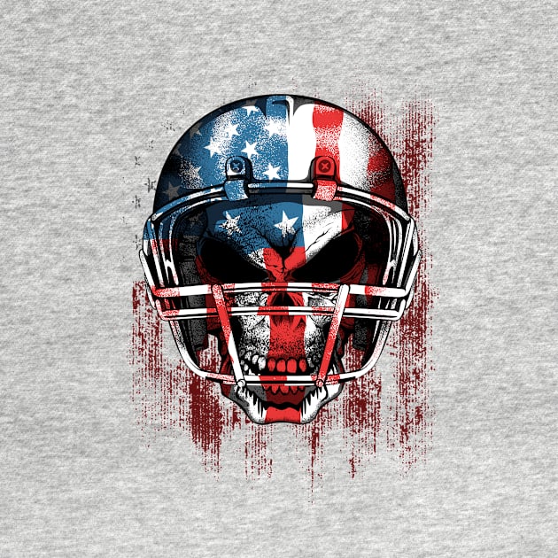 American Football USA Flag Skull Helm by Evoke Collective